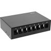 Patch panel 8port Keystone, tienený, celokovový, montáž na stenu, 1U, čierny Patch panel 8port Keystone, tienený, celokovový, montáž na stenu, 1U, čierny