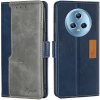 Peňaženkové kožené puzdro Contrast na Honor Magic5 - Modrá a šedá Peňaženkové kožené puzdro Contrast na Honor Magic5 - Modrá a šedá