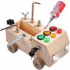 MONTESSORI Senzorická Drevená Tabuľa Manipulačná LED Autíčko MONTESSORI Senzorická Drevená Tabuľa Manipulačná LED Autíčko