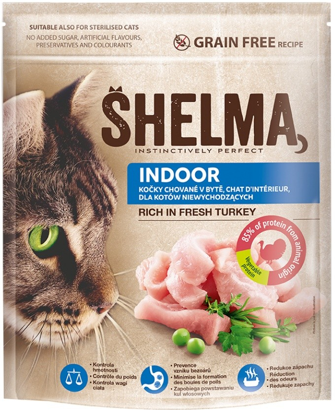 SHELMA Cat Indoor Freshmeat Turkey GF 750 g