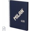 Blok linajkový so špirálou A5 MILAN 80 listov, modrý Blok linajkový so špirálou A5 MILAN 80 listov, modrý