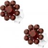 Šperky eshop - Strieborné 925 náušnice, kvietok z Preciosa krištáľov bordovej farby I34.09 Šperky eshop - Strieborné 925 náušnice, kvietok z Preciosa krištáľov bordovej farby I34.09