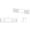 Cama RTV skříň TULA 183x35x37 bílá matná + černý krb Cama RTV skříň TULA 183x35x37 bílá matná + černý krb