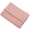 Baby Nellys pletená deka CUBE pudrovo ružová