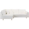 Ropez rohová pohovka z textílie buklé biela