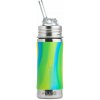 Nerezová fľaša na pitie Pura so slamkou 325 ml - zelená-aqua Nerezová fľaša na pitie Pura so slamkou 325 ml - zelená-aqua