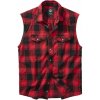 Brandit check shirt sleeveless červená-čierna