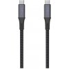 Dlouhý nabíjecí a datový opletený kabel FIXED s konektory USB-C/USB-C, PD 3.1, 2 m, USB4gen2 20Gbps, FIXDBP-CC2-GR Dlouhý nabíjecí a datový opletený kabel FIXED s konektory USB-C/USB-C, PD 3.1, 2 m, USB4gen2 20Gbps, FIXDBP-CC2-GR