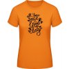 E190 Dámske Tričko - Motív s nápisom Pes a Láska - Oranžová - M - Dámske E190 Dámske Tričko - Motív s nápisom Pes a Láska - Oranžová - M - Dámske