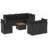 Zostava záhradného nábytku plast VidaXL čierna, 9 ks Zostava záhradného nábytku plast VidaXL čierna, 9 ks