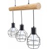 Design-Shop Závesné svietidlo H83 industrial, mriežka 3 74207 - kov / drevo - Čierna Design-Shop Závesné svietidlo H83 industrial, mriežka 3 74207 - kov / drevo - Čierna