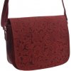 Štýlová kožená kabelka kvetinový vzor červená Štýlová kožená kabelka kvetinový vzor červená
