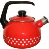 Metalac Čajová kanvica s píšťalkou červená bodky, 2,5L Metalac Čajová kanvica s píšťalkou červená bodky, 2,5L