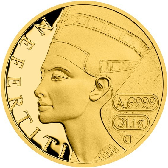 Česká mincovna zlatá uncová minca Osudové ženy Nefertiti proof 1 oz