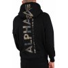 Alpha Industries Back Print Hoody pánska mikina black woodland Alpha Industries Back Print Hoody pánska mikina black woodland