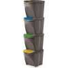 Prosperplast IKWB25S4 SORTIBOX Sada 4 odpadkových košov 4 x 25 l, šedý kameň Prosperplast IKWB25S4 SORTIBOX Sada 4 odpadkových košov 4 x 25 l, šedý kameň