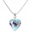 Lampglas Pôvabný náhrdelník ice heart s rýdzim striebrom v perle NLH29