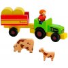 Jeujura Drevené figúrky pre stavebnice Farmár s traktorom 7 kusov Jeujura Drevené figúrky pre stavebnice Farmár s traktorom 7 kusov