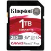 Kingston SDXC karta 1TB Canvas React Plus, UHS-II, U3, V60, R:280/W:150MB/s SDR2V6/1TB Kingston SDXC karta 1TB Canvas React Plus, UHS-II, U3, V60, R:280/W:150MB/s SDR2V6/1TB