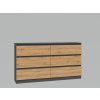 Bývaj s nami SK, Široká komoda so zásuvkami WALMA M6 140, antracit/ dub artisan LTD Bývaj s nami SK, Široká komoda so zásuvkami WALMA M6 140, antracit/ dub artisan LTD