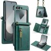 Multifunkčné peňaženkové puzdro DG.MING Zip na Samsung Galaxy Z Flip 6 5G - Zelená Multifunkčné peňaženkové puzdro DG.MING Zip na Samsung Galaxy Z Flip 6 5G - Zelená