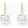 Thomas Sabo H2287-414-14 Gold-plated dangle earrings with large white zirconia Thomas Sabo H2287-414-14 Gold-plated dangle earrings with large white zirconia