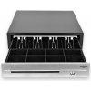 VIRTUOS Pokladní zásuvka C430D - s kabelem, kovové držáky, nerez panel, 9-24V, černá PR1-EKN0116