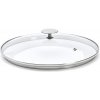 Poklice na hrnce de Buyer, 3428.28 ALCHIMY, průměr 28 cm, skleněná, hrana z nerezové oceli, hluboký lem Poklice na hrnce de Buyer, 3428.28 ALCHIMY, průměr 28 cm, skleněná, hrana z nerezové oceli, hluboký lem