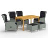 Zostava záhradného nábytku z dreva VidaXL, sivá, 7-dielna Zostava záhradného nábytku z dreva VidaXL, sivá, 7-dielna