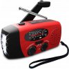Núdzové rádio 3 v 1 červené, solárne/na kľuku, s powerbankou a baterkou Núdzové rádio 3 v 1 červené, solárne/na kľuku, s powerbankou a baterkou