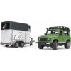 Bruder 2592 Land Rover Defender s prepravníkom na koňa a koníkom Bruder 2592 Land Rover Defender s prepravníkom na koňa a koníkom