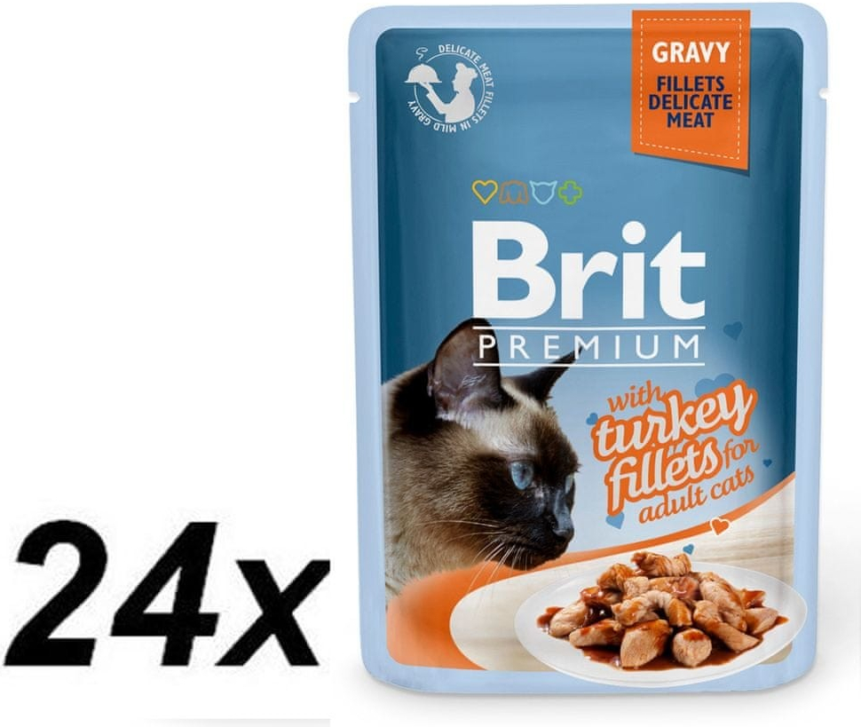 Brit Premium Cat Delicate Fillets in Gravy with Turkey 24 X 85 g