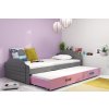 Interbeds Jednolôžková posteľ Lili3 Grafit pre teenagerov 200x90 s matracom, rozkladacia - ružová Interbeds Jednolôžková posteľ Lili3 Grafit pre teenagerov 200x90 s matracom, rozkladacia - ružová