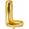 PartyDeco Fóliový balón Mini Písmeno L 35cm zlatý