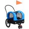 vidaXL Vozík pre domáce zvieratá na bicykel/beh 2-v-1, modro čierny vidaXL Vozík pre domáce zvieratá na bicykel/beh 2-v-1, modro čierny