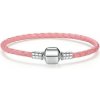Glory ružový kožený náramok so strieborným zapínaním S1092 Glory ružový kožený náramok so strieborným zapínaním S1092