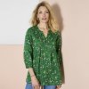 Tunika so zámikmi a potlačou kvetín zelená 038 Blancheporte Tunika so zámikmi a potlačou kvetín zelená 038 Blancheporte