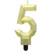Dortisimo Tortové sviečky -metalická zlatá 5 (7,6cm) Dortisimo Tortové sviečky -metalická zlatá 5 (7,6cm)