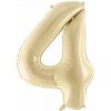 PartyDeco Fóliový balón narodeninové číslo 4 béžový 72 cm PartyDeco Fóliový balón narodeninové číslo 4 béžový 72 cm