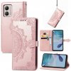 Peňaženkové kožené puzdro Mandala Flower na Motorola Moto G13 / G23 / G53 5G - Rose Gold Peňaženkové kožené puzdro Mandala Flower na Motorola Moto G13 / G23 / G53 5G - Rose Gold