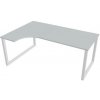 Hobis Pracovný stôl UNI O, ergo, pravý, 180x75,5x120 cm, sivá/biela Hobis Pracovný stôl UNI O, ergo, pravý, 180x75,5x120 cm, sivá/biela