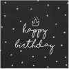 PartyDeco servítky 3V Happy Birthday čierne 33x33cm 20ks PartyDeco servítky 3V Happy Birthday čierne 33x33cm 20ks