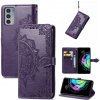Peňaženkové kožené puzdro Mandala na Motorola Edge 20 - Fialová Peňaženkové kožené puzdro Mandala na Motorola Edge 20 - Fialová