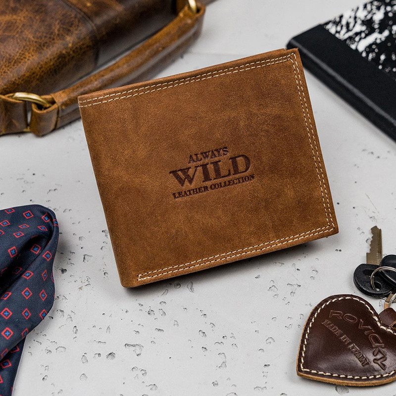 Wild Always peňaženka kožená pánska N992 CHM Cognac