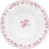 Biely porcelánový hlboký tanier s ružičkovým lemovaním a ružou v strede vo vidieckom retro štýle o priemere 22 cm Isabelle Rose 35915 Biely porcelánový hlboký tanier s ružičkovým lemovaním a ružou v strede vo vidieckom retro štýle o priemere 22 cm Isabelle Rose 35915