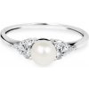 Zlatý dámsky prsteň DF 2549 z bieleho zlata, sladkovodná perla s diamantmi 58 Zlatý dámsky prsteň DF 2549 z bieleho zlata, sladkovodná perla s diamantmi 58