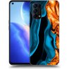 Picasee silikónový čierny obal pre OPPO Reno 5 5G - Gold blue Picasee silikónový čierny obal pre OPPO Reno 5 5G - Gold blue