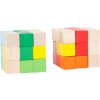 Drevená farebná skladacia kocka