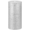 Sviečka MagicHome Vianoce, 6,9x13 cm, valcová, strieborná, metalický efekt Sviečka MagicHome Vianoce, 6,9x13 cm, valcová, strieborná, metalický efekt