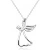 Šperky eshop - Strieborný 925 náhrdelník - vyrezávaný anjel so srdiečkom, číry diamant S58.09 Šperky eshop - Strieborný 925 náhrdelník - vyrezávaný anjel so srdiečkom, číry diamant S58.09